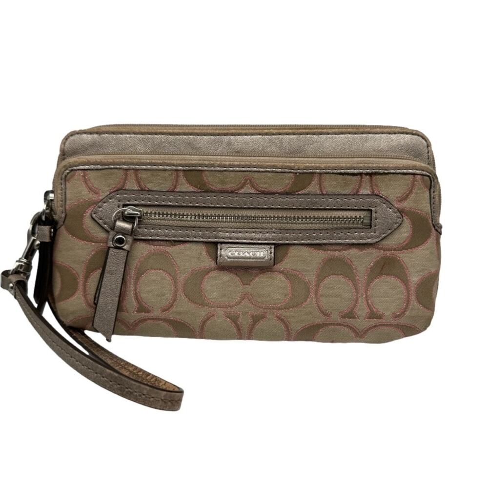 COACH Signature Canvas Wristlet